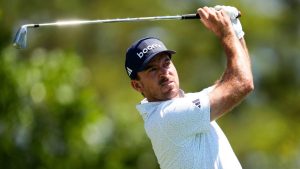 Nick Taylor, of Canada, watches his tee shot on the fourth hole during the second round of the Masters at the Augusta National Golf Club, Friday, April 10, 2026, in Augusta, Ga. (AP Photo/Ashley Landis)